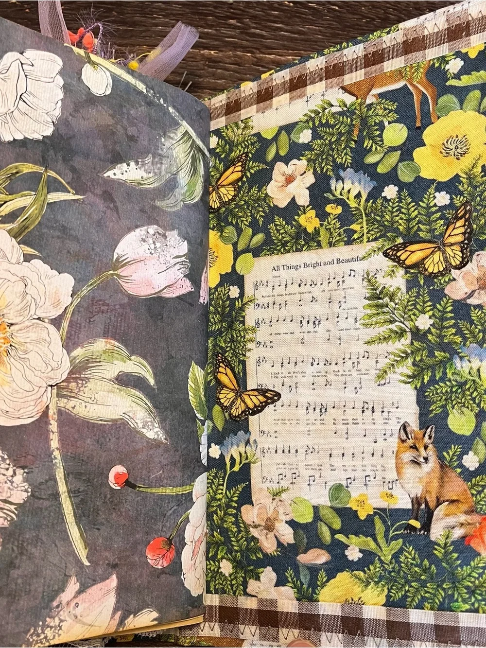 Junk Journal Nature Music Christian Faith Based Softcover Decorated 3 Sig